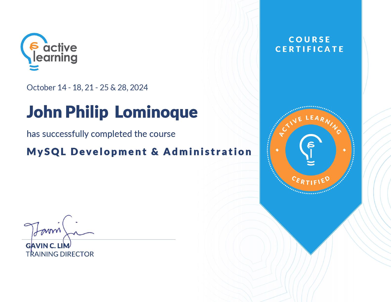 MySQL Development and Administration