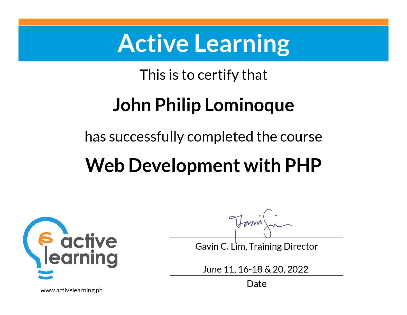 PHP Web Development Training